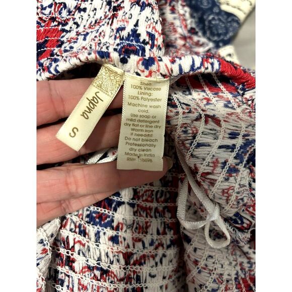 Japna Women's Smocked Dress in Patriotic Colors Body Con Fit and Flare Size S - Picture 6 of 6